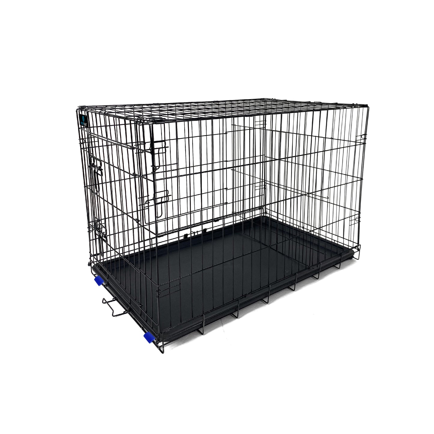 PETS TUFF Great CRATES 36” Large Dog Crate, 42” X-Large Dog Crate, 48” XX-Large Dog Crate - Durable Leaf-Proof Tray - Foldable, Carry Handle & Wheels for Easy Moving-One Door Dog Cage