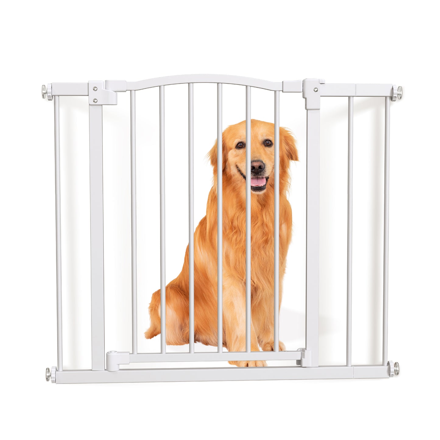 Great Gates Pet Gate - Durable Steel Gate for Stairs - Self-Closing Door & 2-Step Child Proof Lock - Wall-Friendly Dog Gates for Doorways (Fits Most) - 29.8"- 47.5", 34” Tall