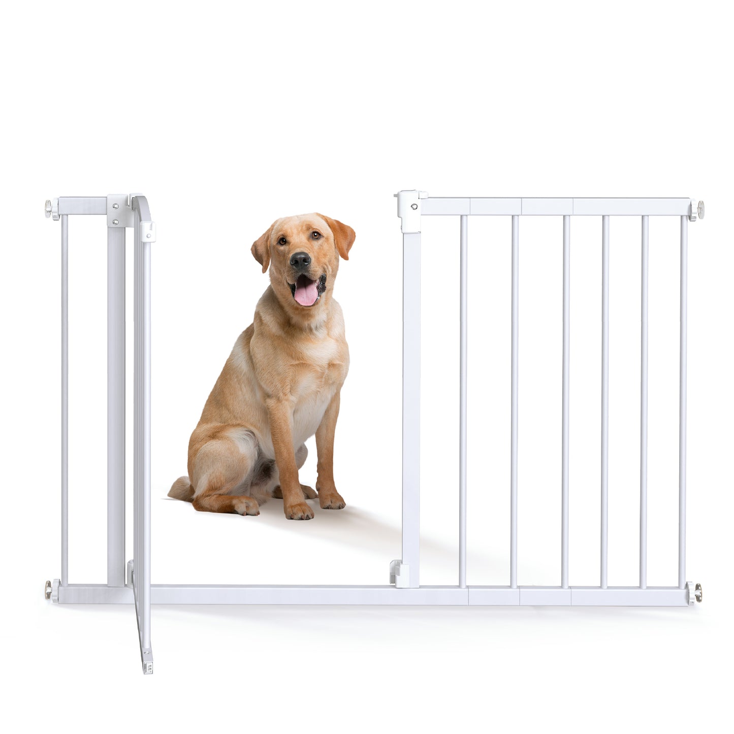 Great Gates Pet Gate - Durable Steel Gate for Stairs - Self-Closing Door & 2-Step Child Proof Lock - Wall-Friendly Dog Gates for Doorways (Fits Most) - 29.8"- 47.5", 34” Tall