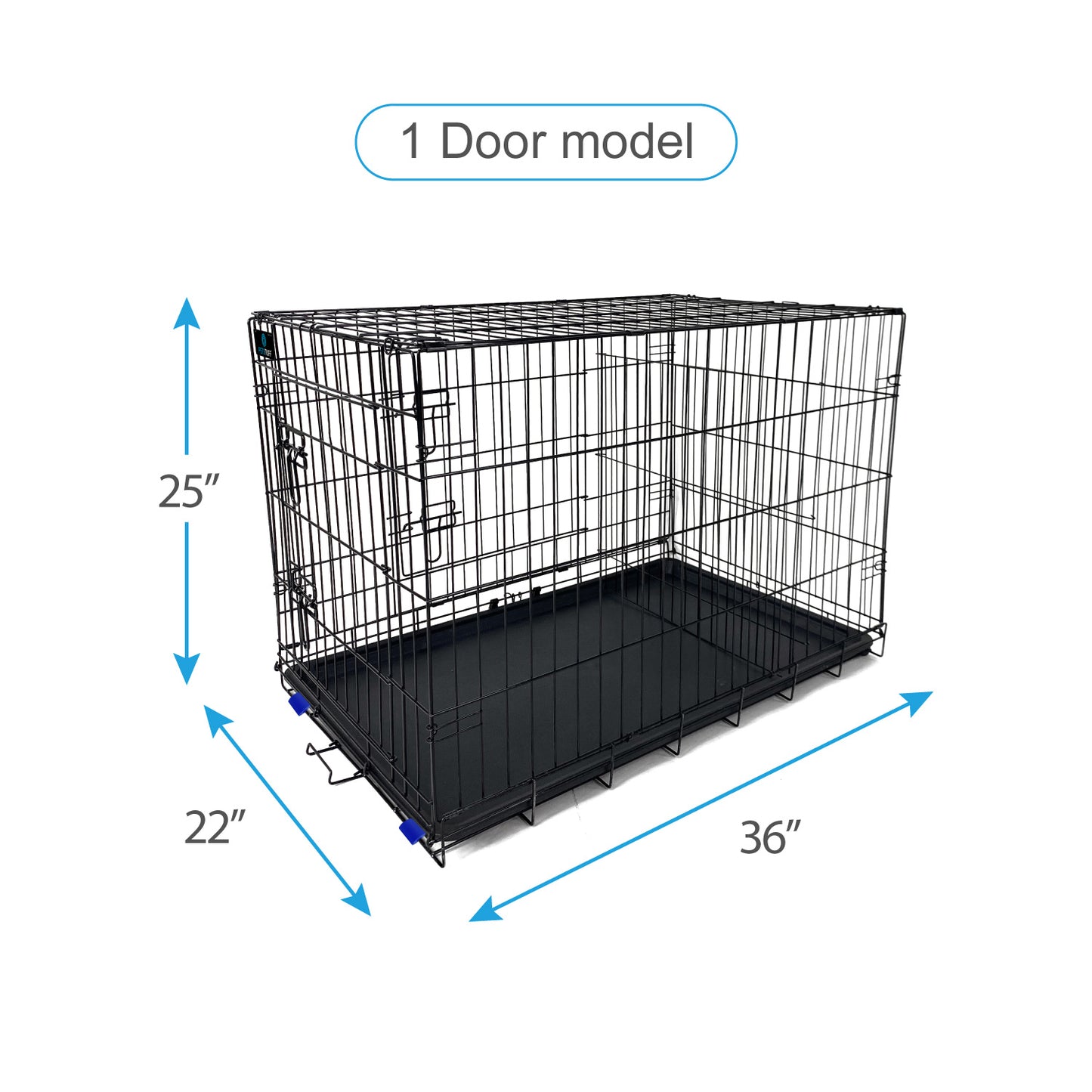 PETS TUFF Great CRATES 36” Large Dog Crate, 42” X-Large Dog Crate, 48” XX-Large Dog Crate - Durable Leaf-Proof Tray - Foldable, Carry Handle & Wheels for Easy Moving-One Door Dog Cage
