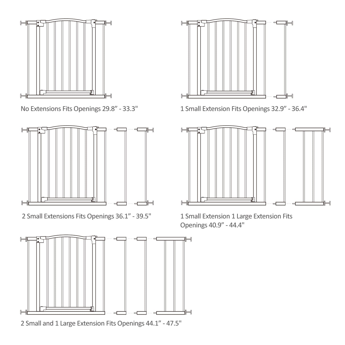 Great Gates Pet Gate - Durable Steel Gate for Stairs - Self-Closing Door & 2-Step Child Proof Lock - Wall-Friendly Dog Gates for Doorways (Fits Most) - 29.8" - 36.4", 28” Tall